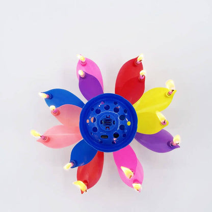 Colorful Blooming Birthday Candle