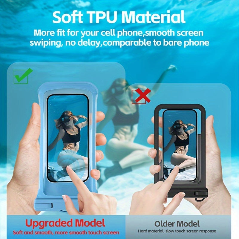 Waterproof Phone Pouch with Neck Strap for Beach and Travel – Durable PVC Smartphone Case for 20-32 cm Devices-5