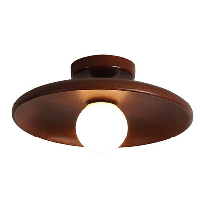 Simple Wooden Round Ceiling Light for Home Decor