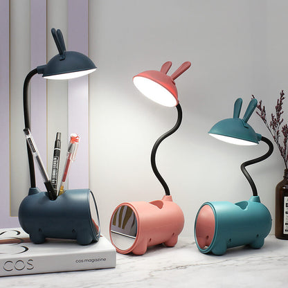 Compact LED Desk Lamp with USB Port and Pen Tray