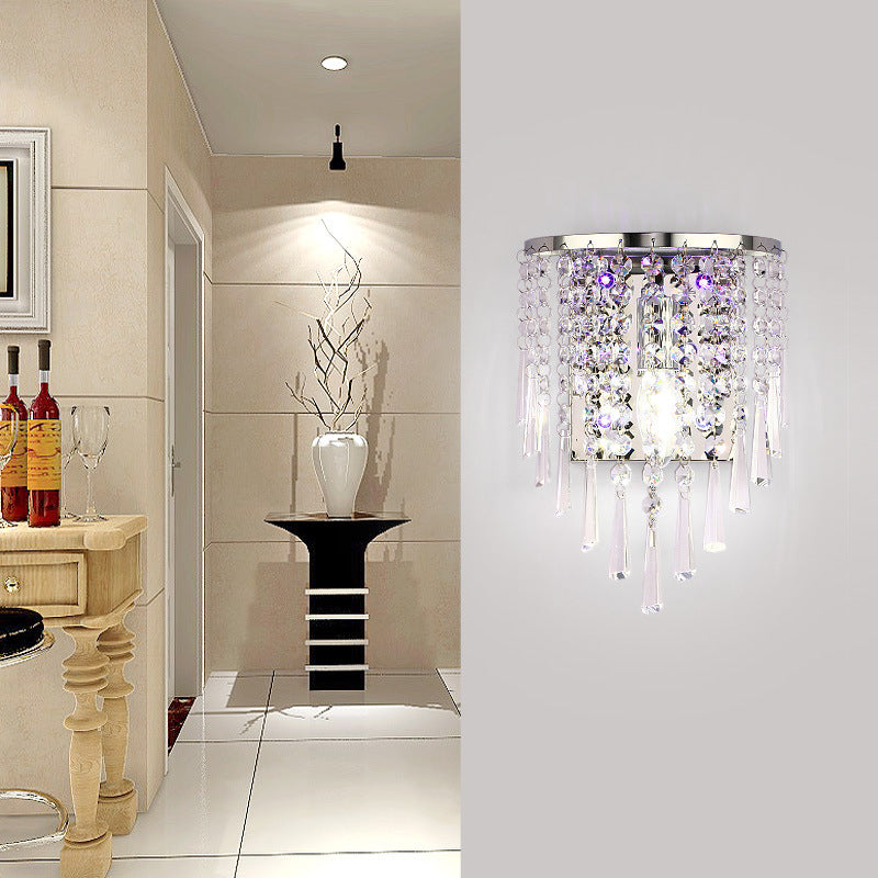 Elegant Crystal Glass 1-Light Wall Sconce Lamp