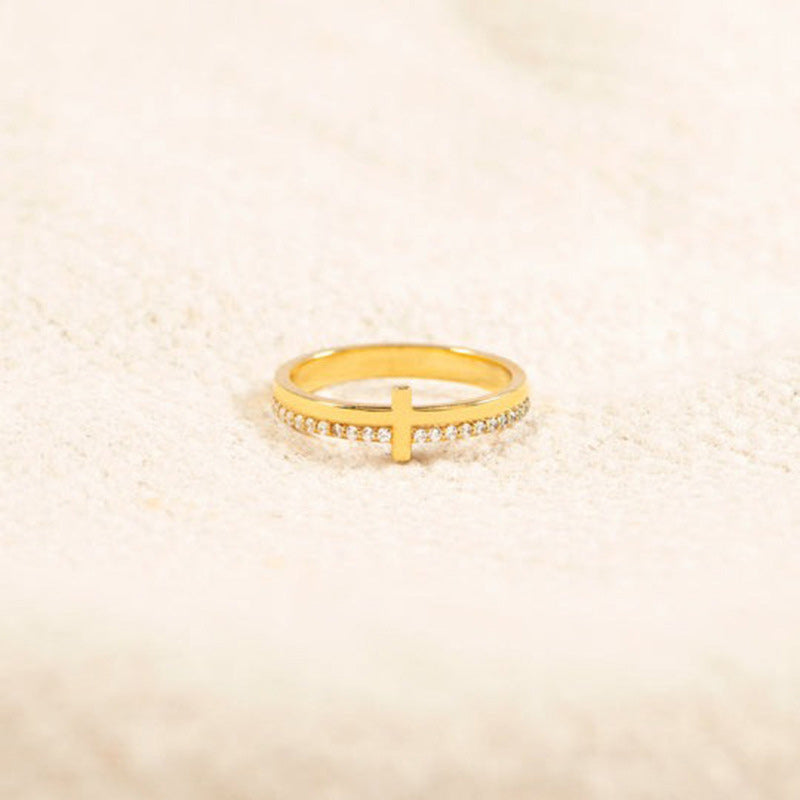 Motivational Courage Cross Ring