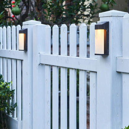 Contemporary White Glass Outdoor Solar Lamp