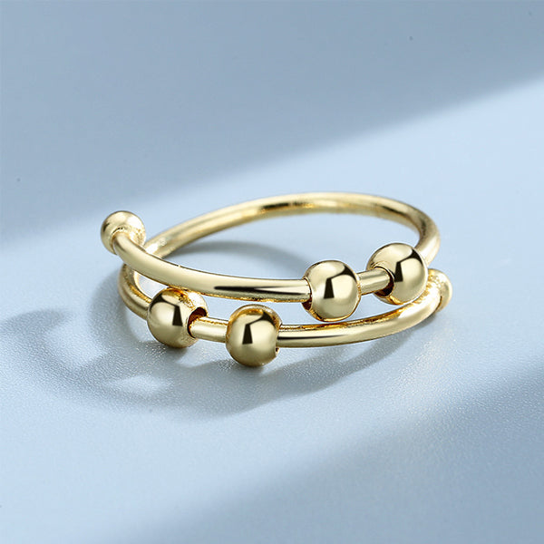 Calming Stress Relief Silver Tone Ring