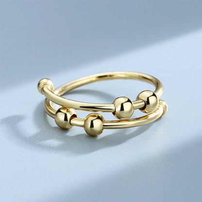 Calming Stress Relief Silver Tone Ring