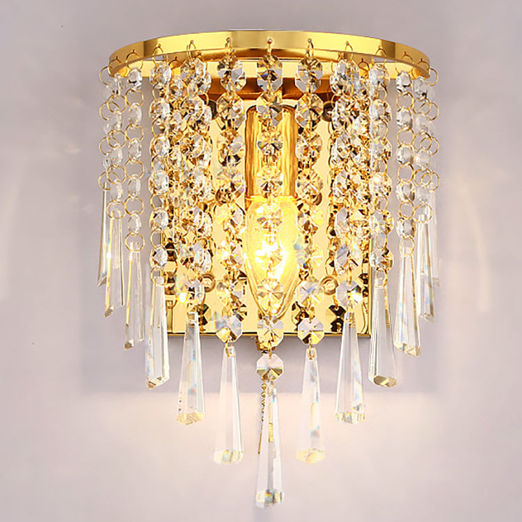 Elegant Crystal Glass 1-Light Wall Sconce Lamp