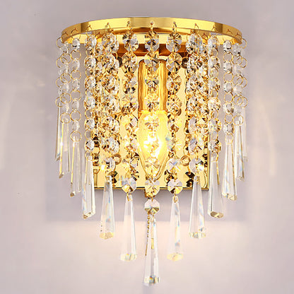 Elegant Crystal Glass 1-Light Wall Sconce Lamp