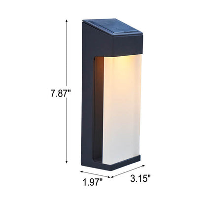 Contemporary White Glass Outdoor Solar Lamp