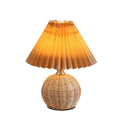 Natural Woven Shade Modern LED Desk Lamp - Fesara