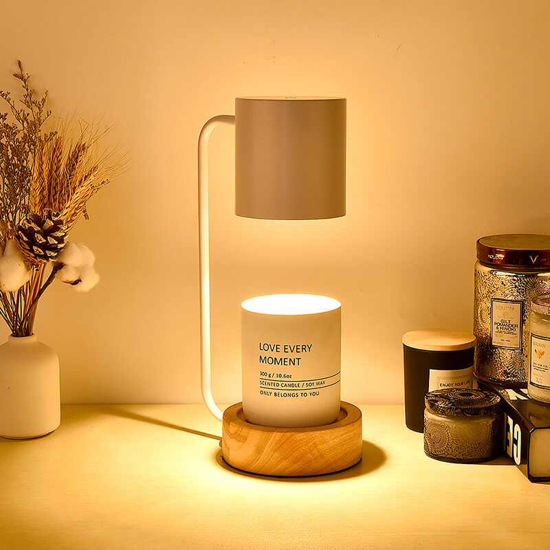 Rustic Wooden Dimmable Melted Wax Table Lamp