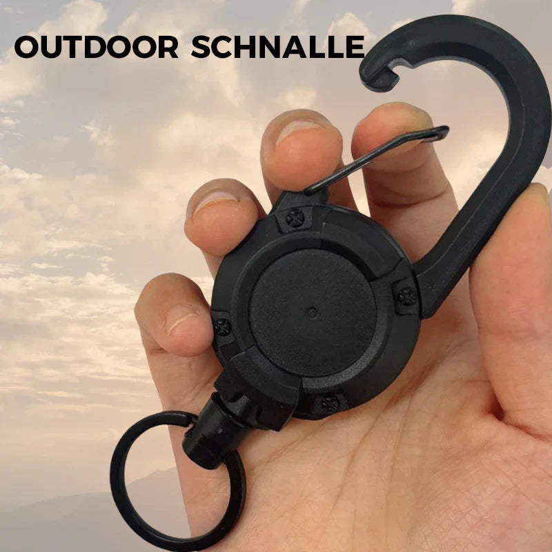 Retractable Outdoor Keychain with Steel Cable
