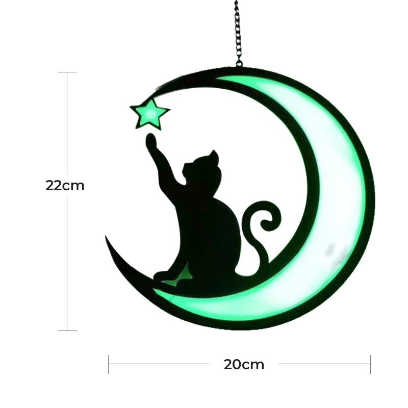 Cute Moon Cat Acrylic Pendant Necklace