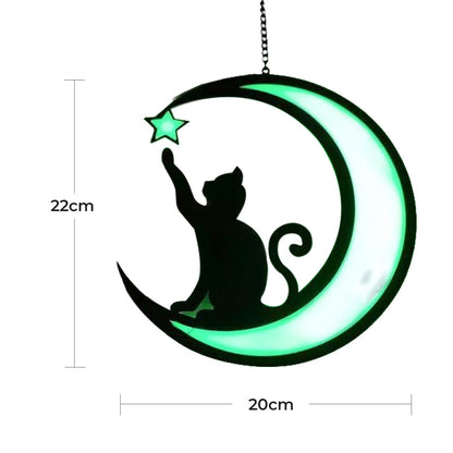 Cute Moon Cat Acrylic Pendant Necklace