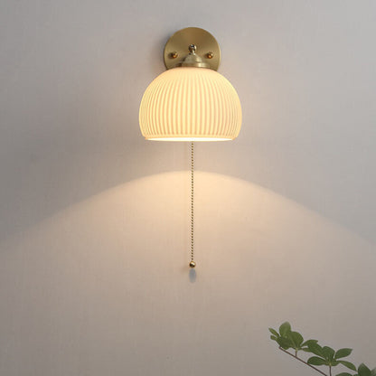 Vintage Gold Textured Glass Wall Lamp - Fesara
