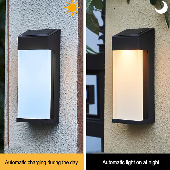 Contemporary White Glass Outdoor Solar Lamp