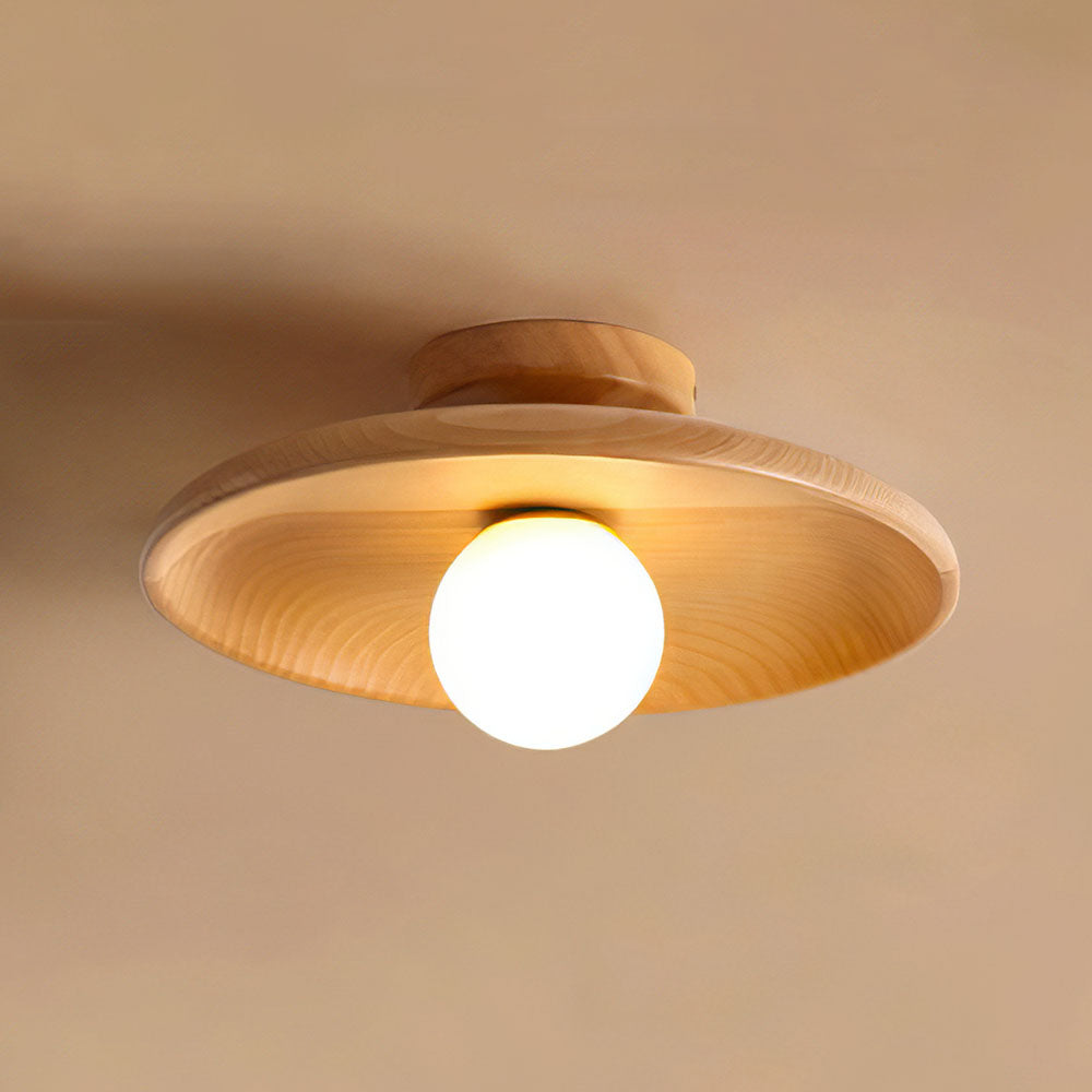 Simple Wooden Round Ceiling Light for Home Decor