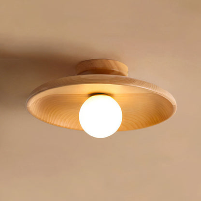 Simple Wooden Round Ceiling Light for Home Decor