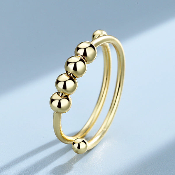 Calming Stress Relief Silver Tone Ring