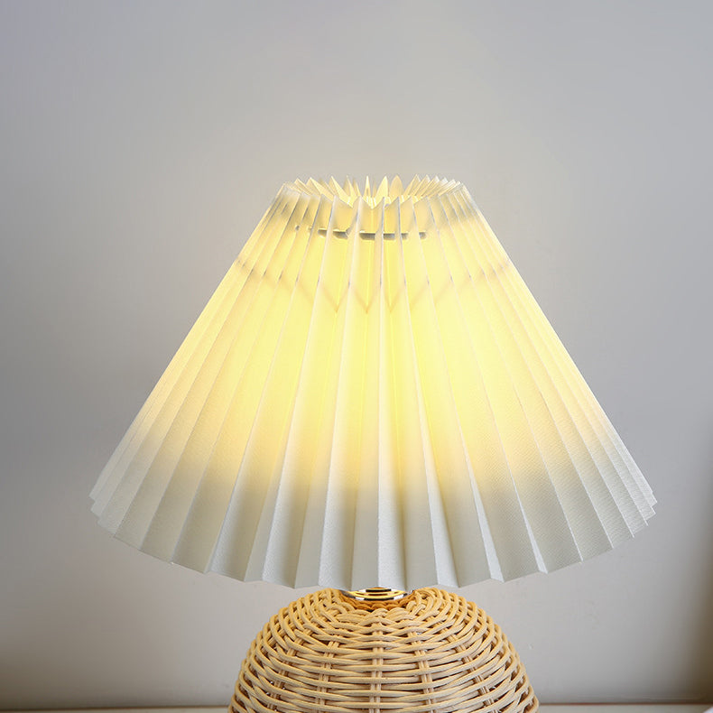 Natural Woven Shade Modern LED Desk Lamp