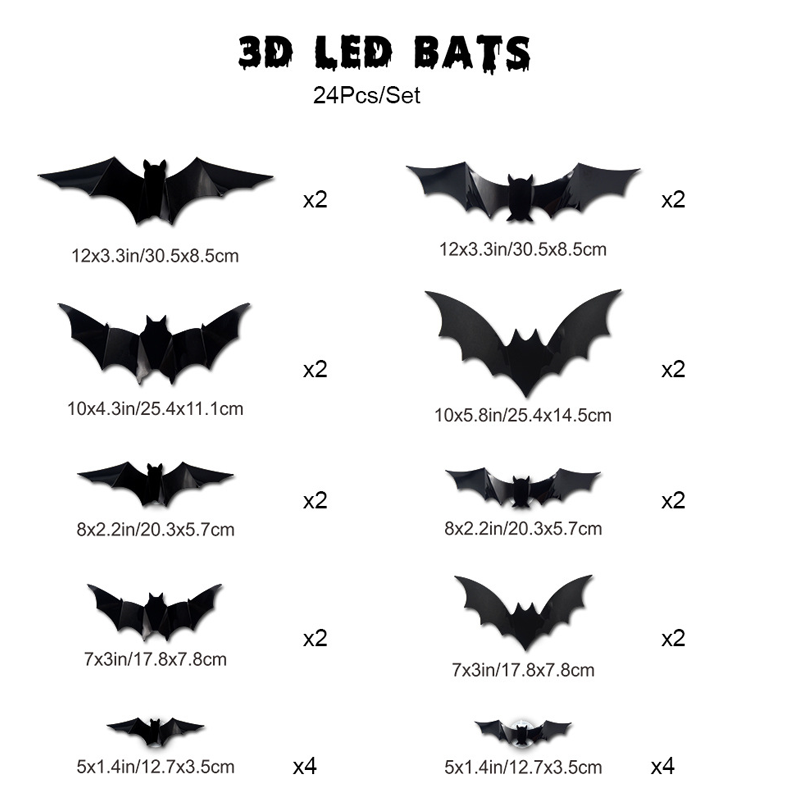 Spooky 3D Bat LED Wall Lamp