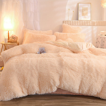 Cozy Fesara Plush Duvet Cover Set with Zipper