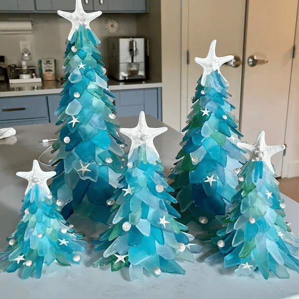 Unique Handcrafted Sea Glass Christmas Ornament