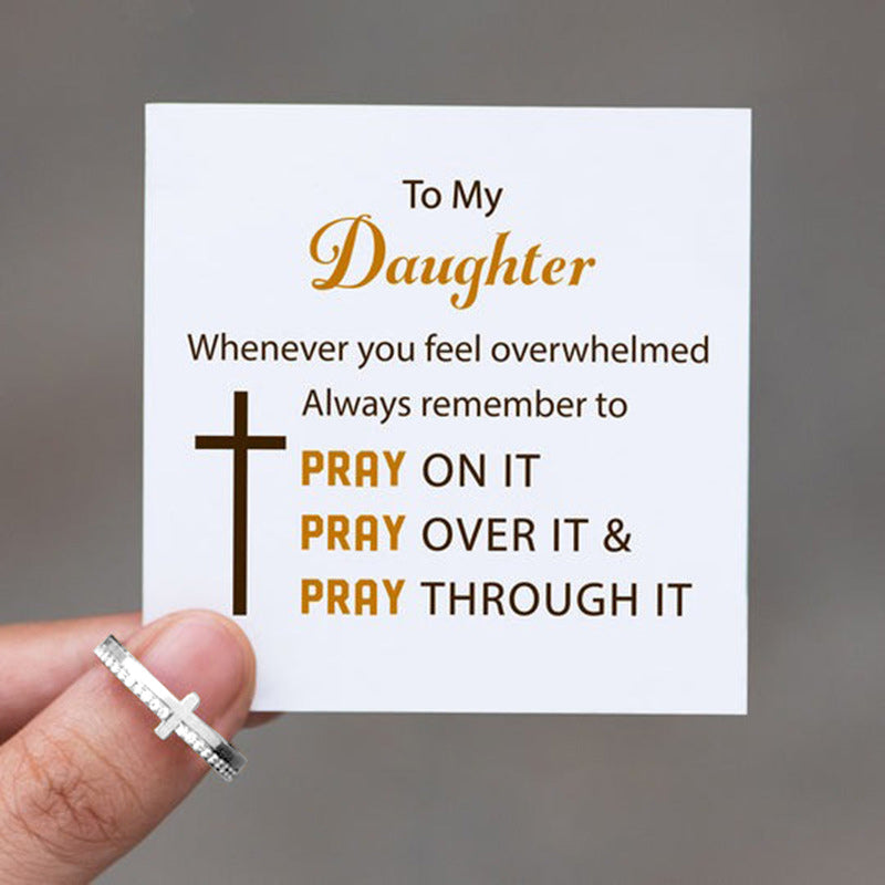 Motivational Courage Cross Ring