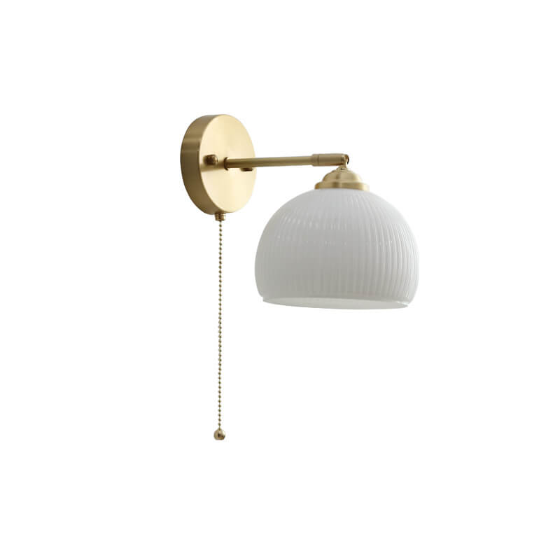 Vintage Gold Textured Glass Wall Lamp