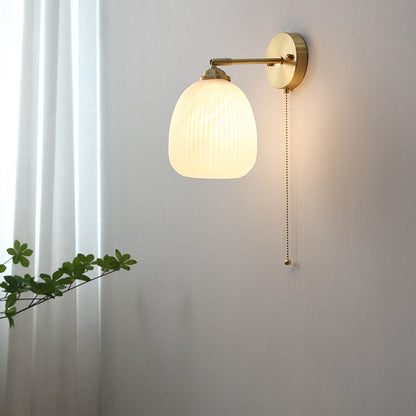 Vintage Gold Textured Glass Wall Lamp