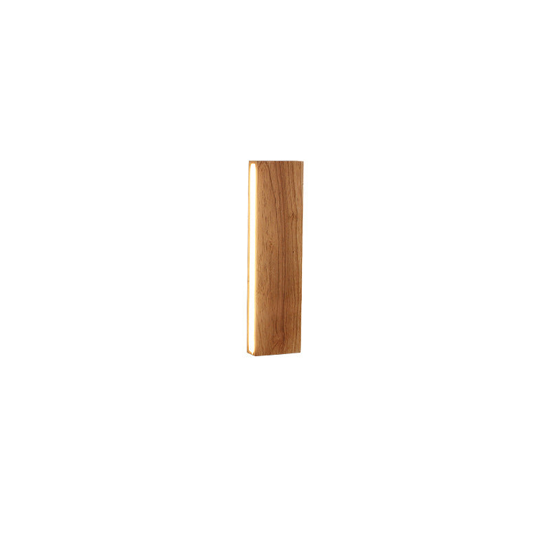 Rustic Wooden Slim LED Wall Lamp