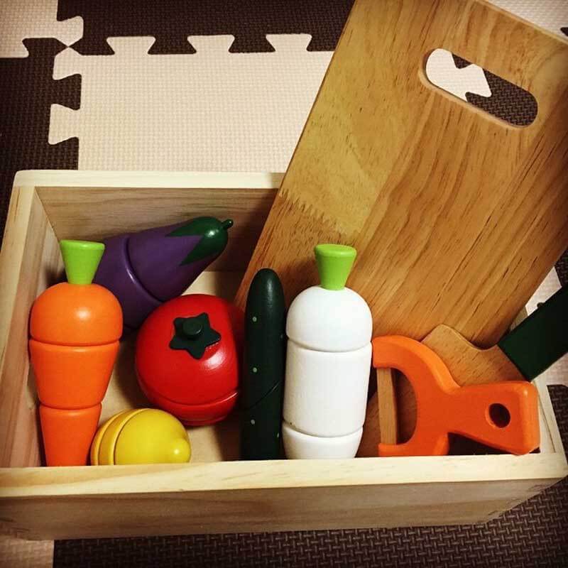 Wooden Kids Play Kitchen with Food and Accessories