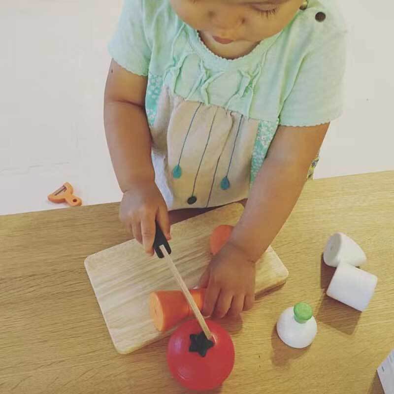 Wooden Kids Play Kitchen with Food and Accessories