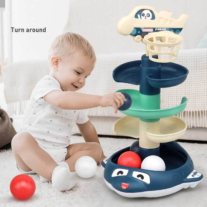 Colorful Spinning Stacking Toy with Rolling Balls - Fesara