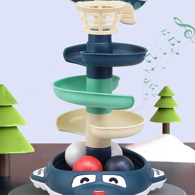Colorful Spinning Stacking Toy with Rolling Balls