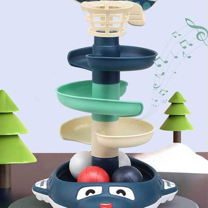 Colorful Spinning Stacking Toy with Rolling Balls