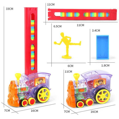 Colorful Automatic Domino Block Train Set