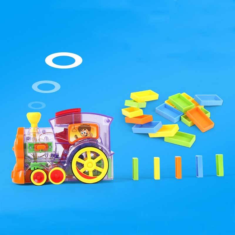 Colorful Automatic Domino Block Train Set