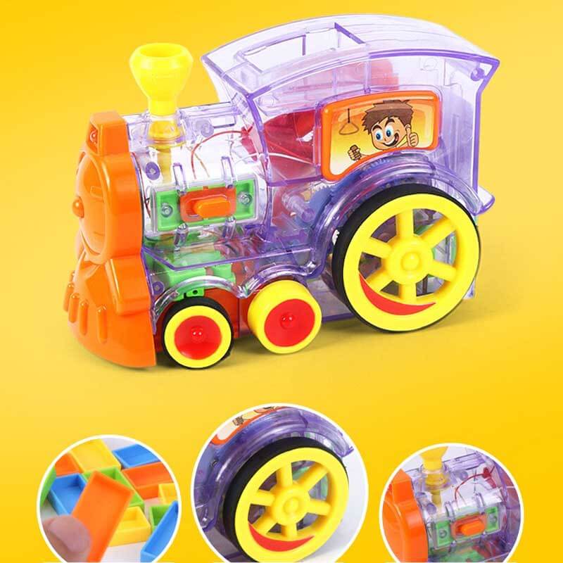 Colorful Automatic Domino Block Train Set