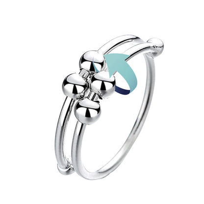 Calming Stress Relief Silver Tone Ring