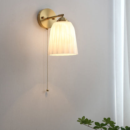 Vintage Gold Textured Glass Wall Lamp