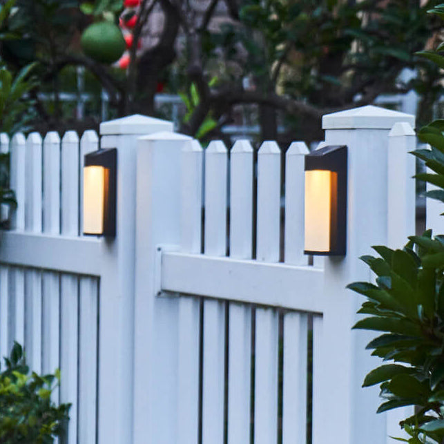 Contemporary White Glass Outdoor Solar Lamp