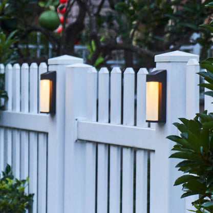 Contemporary White Glass Outdoor Solar Lamp