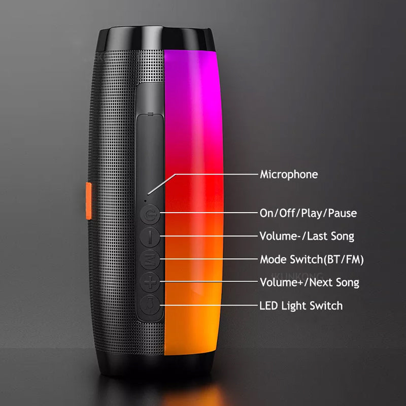 Portable Bluetooth LED Speaker Subwoofer System