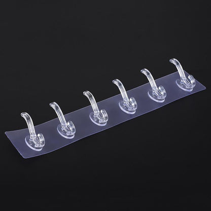 Clear 6 Hook Overdoor Storage Rack