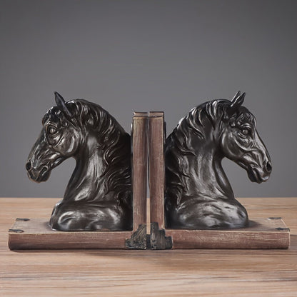 Decorative Horse Bookend in Metal Animal Design