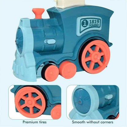 Colorful Automatic Domino Block Train Set