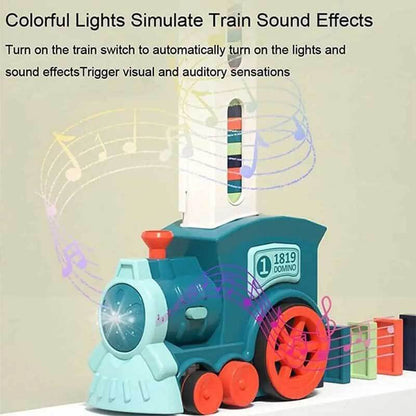 Colorful Automatic Domino Block Train Set