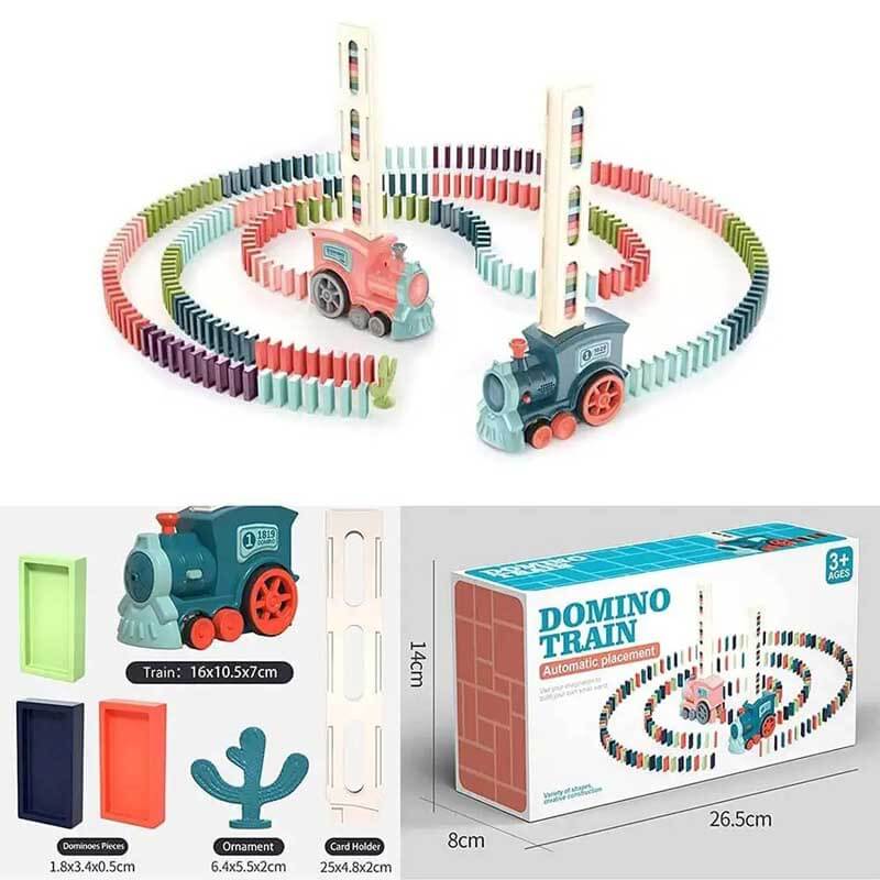 Colorful Automatic Domino Block Train Set