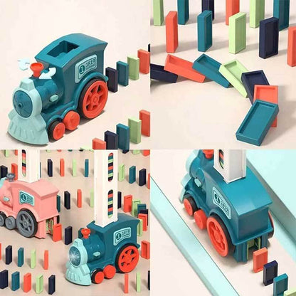Colorful Automatic Domino Block Train Set