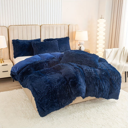 Cozy Fesara Plush Duvet Cover Set with Zipper